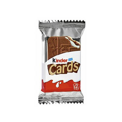 Вафельки Kinder Cards с шоколадно-сливочной начинкой, 25.6 гр